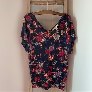 American Rag Floral Short Sleeve Top Small